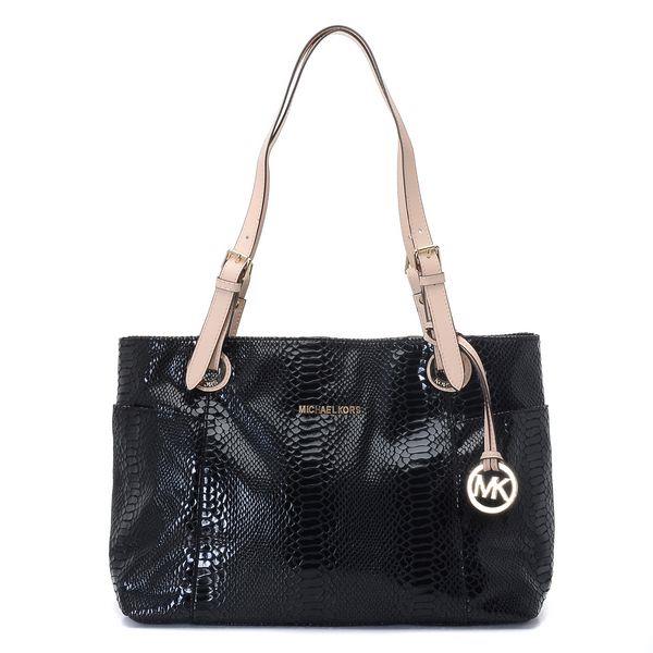 michael kors jet set zip-top tote svart python-preget skinn Rosa Billig osgr5